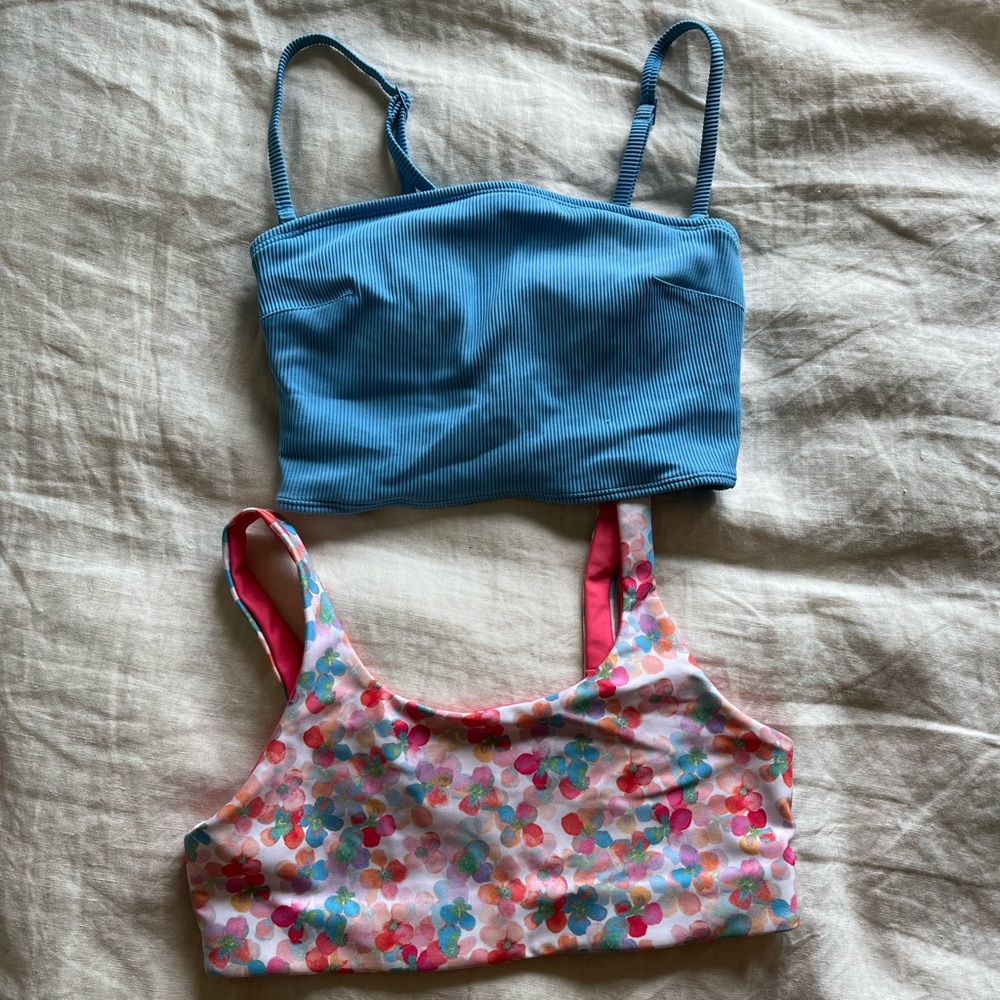 XS Aerie Swim Bandeau Top Lot of 2 Longline Removable Straps
